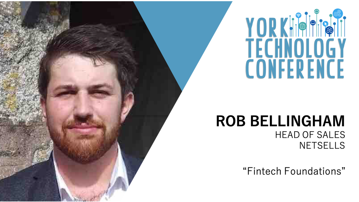 YorkTechCon's tweet photo. 📣SPEAKER ANNOUNCEMENT📣
We're very excited to be welcoming @robbellingham1, the Head of Sales at @netsells, to give a workshop about FinTech Foundations. 💰🏦
#YTC2019 #YorkTechCon https://t.co/TlljU0QZkl
