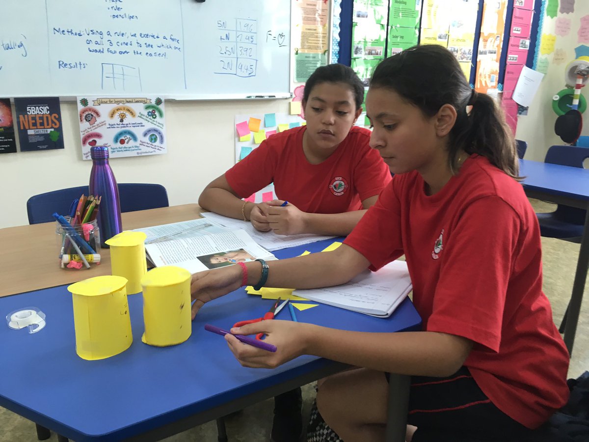 MsYasminsLab's tweet photo. 7th grade science class looks at stability of structures and determines their centre of gravity. They use cones and cylinders with different widths to conduct their lab, and then complete a simple lab report to show their findings. #OICSscience #science #structures https://t.co/DFz4aOdqbN