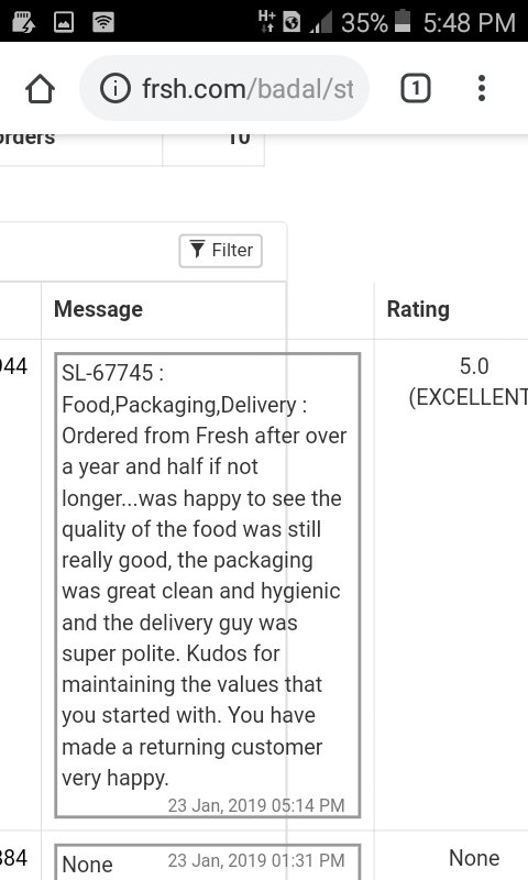 FrshOnline's tweet photo. Feedback like this keeps us going😊 https://t.co/Z4JhDTpKwe