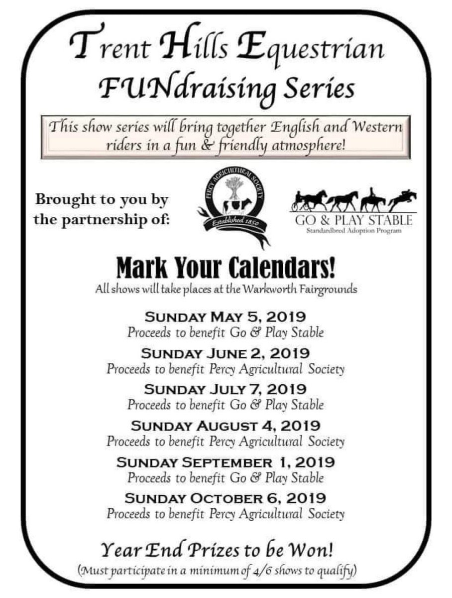 Trent Hills Equestrian Fundraising Series 🐎🐎
