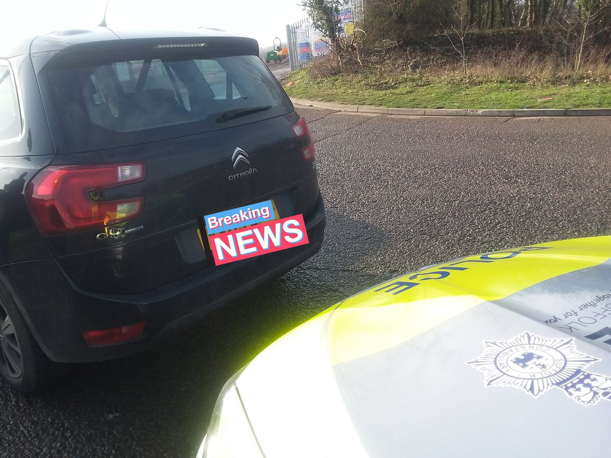 NSRAPT's tweet photo. #PHQ @NSRAPT officers have just stopped this stolen vehicle on the #A14 near #Ipswich
Driver #Arrested and now en route to custody. #Pc1202 #Pc148 #Pc922 https://t.co/l02l6ePjnq