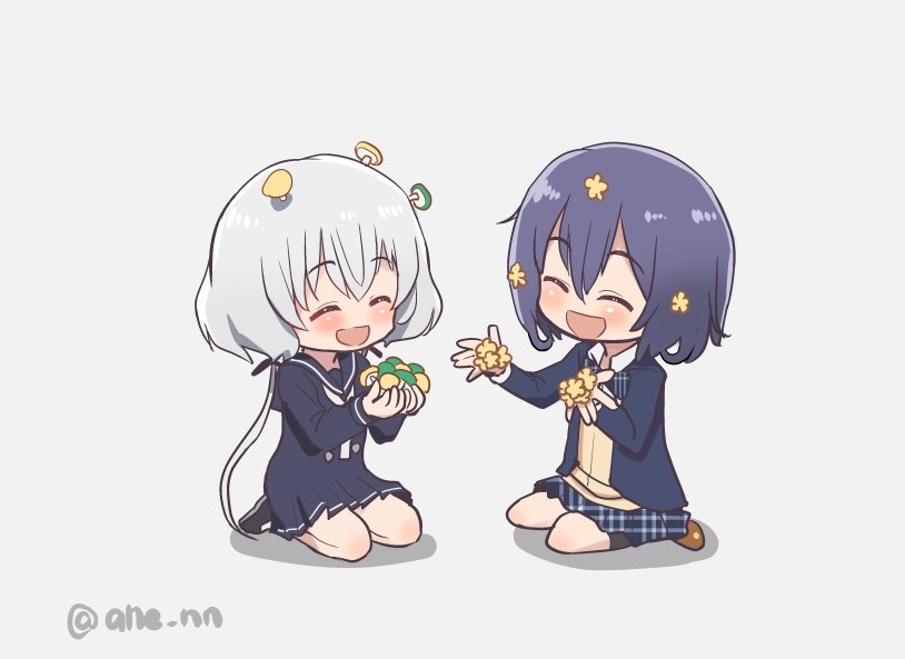 紺野純子 ,水野愛 「きのこと花びらの交換
#ゾンビランドザガ 」|あへーん🇩🇪 4/2佐世保 4/16海防艦のイラスト