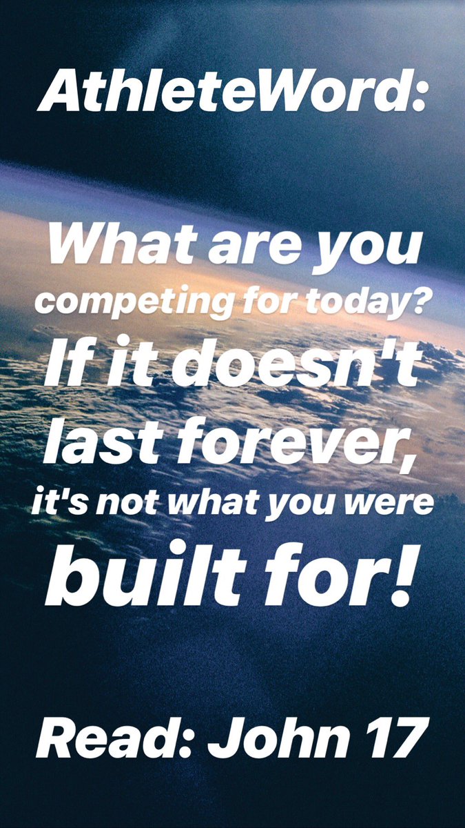 tpmanuel's tweet image. AthleteWord: What are you competing for today? If it doesn't last forever, it's not what you were built for! John 17