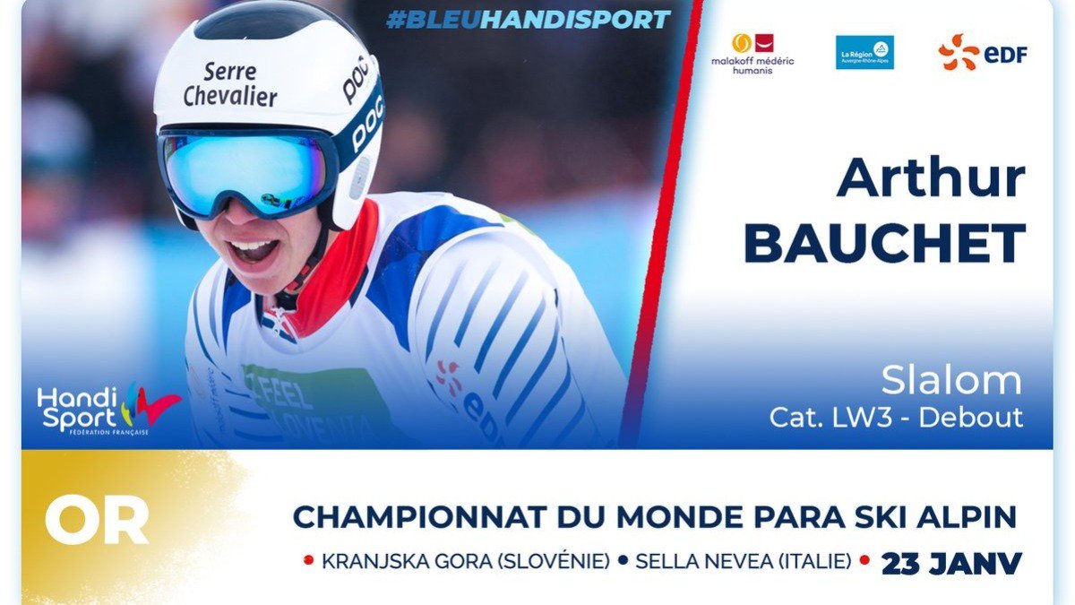 MalakoffHhandi's tweet photo. .@bauchet_arthur remporte sa 2ème médaille d'or sur l'épreuve de Slalom aux mondiaux @FRAparalympique @FRAparalympique #TeamMMH #bleuhandisport 🥇🥇👏 https://t.co/IzMr6ZvHpN
