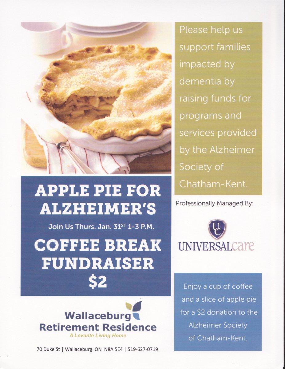 WallaceburgRet's tweet photo. Come on over t support a great cause and enjoy a slice of pie and coffee. https://t.co/kc5ktWMtdp