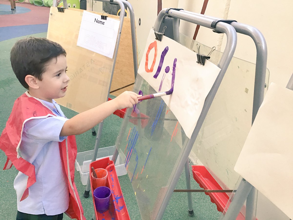 What's in a name? ... Letters! We painted and identified the letters in our name using different colours. <a href="/DIAdubai/">DIA | Emirates Hills</a> <a href="/DIA_Languages/">Languages | DIA Emirates Hills</a> #DIAReflective #DIALettersandSounds