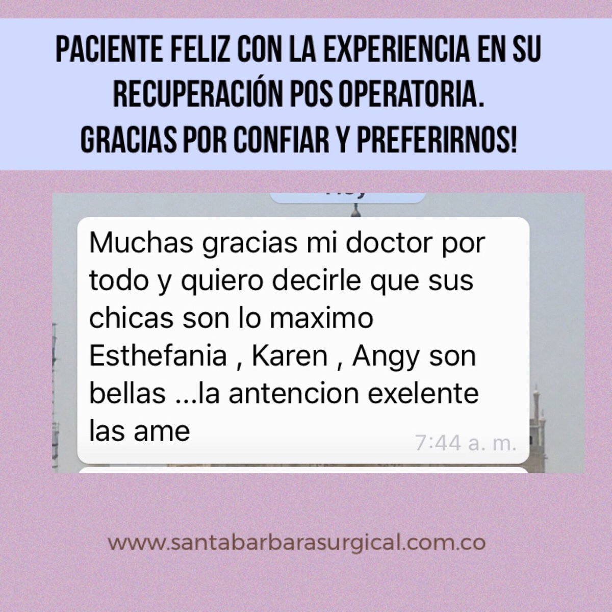 santasurgical's tweet photo. Testimonios Reales, pacientes felices! https://t.co/7itcj6Cala