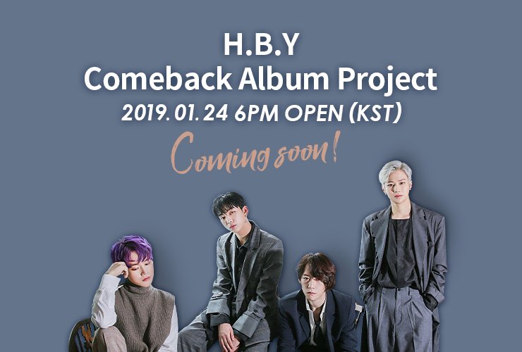 Official_HBY's tweet photo. 🎉COMING SOON🎉

2019.01.24 6PM (KST)
H.B.Y Comeback Album Project Open!
熱血男兒カムバックアルバムプロジェクト スタート
열혈남아 완전체 컴백 앨범 프로젝트가 시작됩니다!
▶️https://t.co/1LHLP3Y2Dc 

#열혈남아 #메이크스타 #마르코 #타로 #지산 #규혁 #HBY #marco #taro #kyuhyuk #jisan https://t.co/te1xsLdRVQ