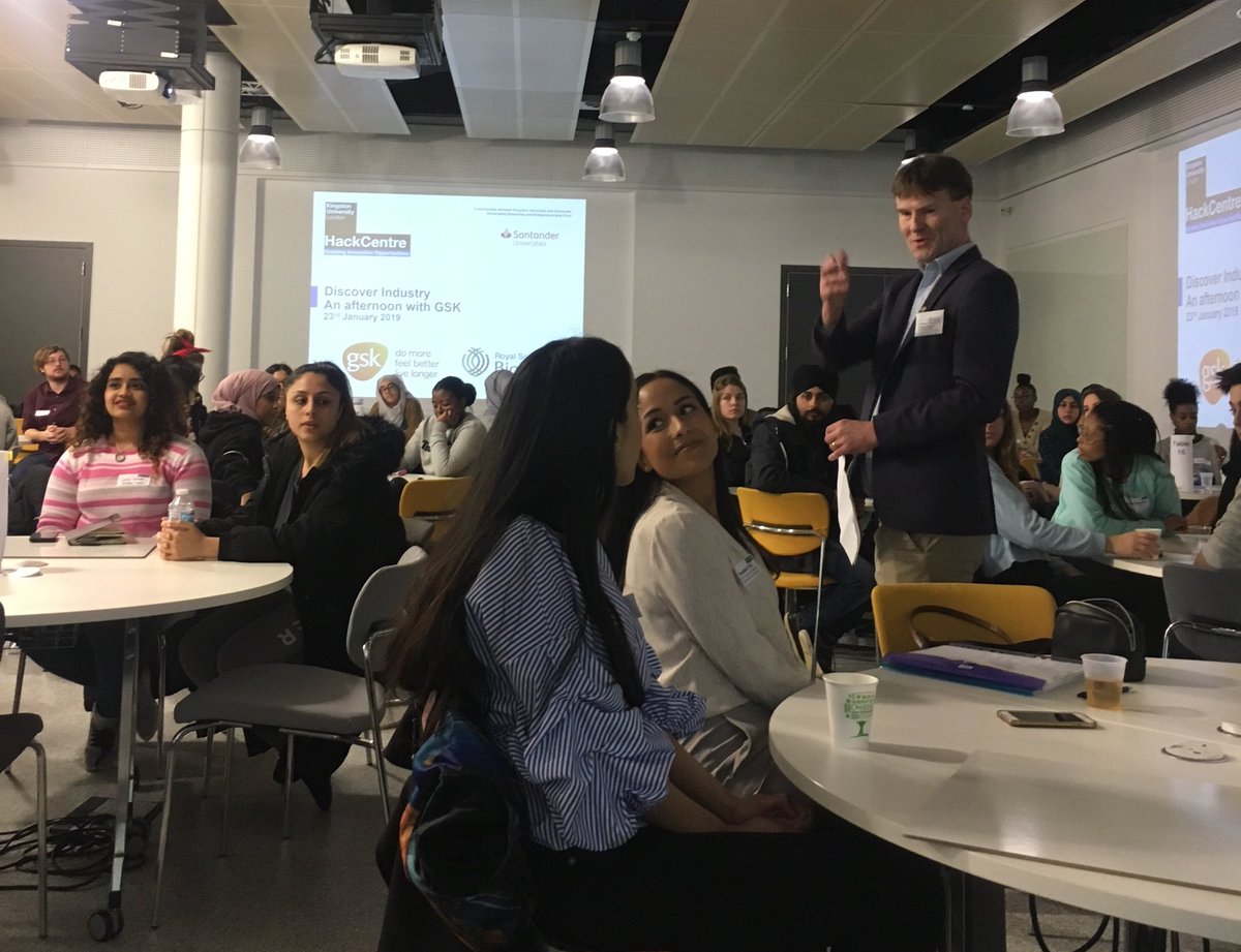 Excited to be at <a href="/KingstonUni/">Kingston University</a> Hackathon and Discovery Industry with <a href="/GSK/">GSK</a> event! Fantastic collaboration between our RSB Ambassadors!
