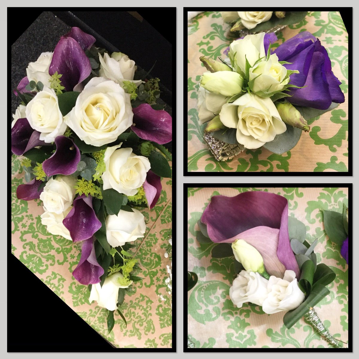 #weddingwednesday brings you this little beauty from last year ❤️ We just love a teardrop bridal bouquet 👰🏼 #bridalbouquet #teardropbouquet #callalily #purplesandcreams #avalancheroses #sweeneysfloristsouthport #southportflorist #weddingwork #weddingflowers