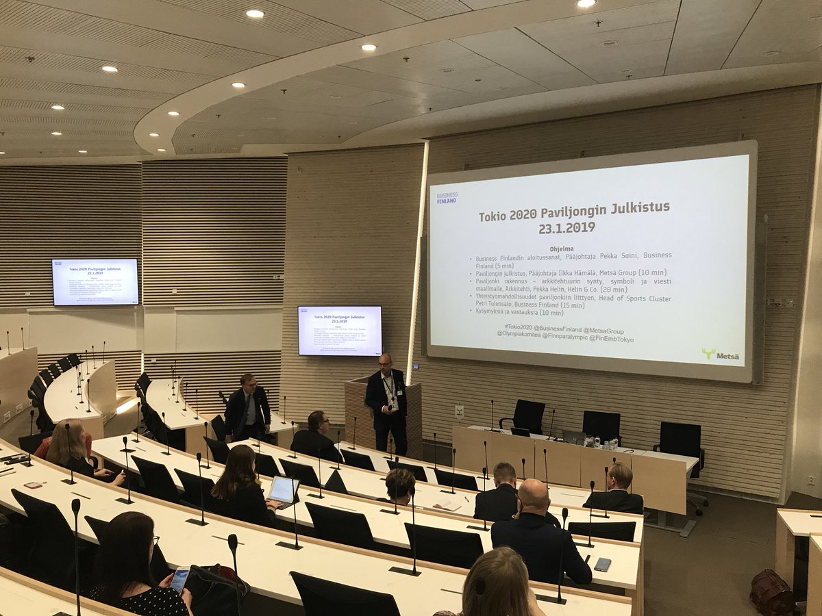 Business Finland toteuttaa yhteistyössä Metsä Groupin kanssa paviljongin Tokion vuoden 2020 kesäolympialaisten ja paralympialaisten yhteyteen. Lanseeraustilaisuus käynnissä nyt! <a href="/MetsaGroup/">Metsä Group</a> <a href="/Olympiakomitea/">Olympiakomitea</a> <a href="/FinnParalympic/">Suomen Paralympiakomitea</a> #Tokio2020