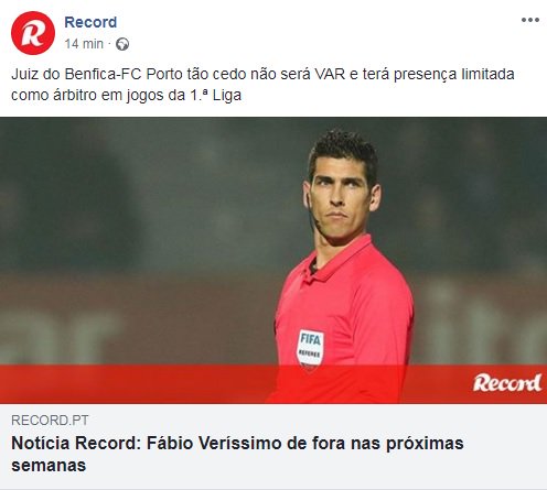 Quando o Fábio Veríssimo roubou o Sporting e o FC Porto, também ficou afastado durante várias semanas?
Os árbitros só são severamente castigados quando roubam o Benfica? Pergunto-me que emails é que foram trocados entre LFV e o CA para que esta decisão fosse tomada.