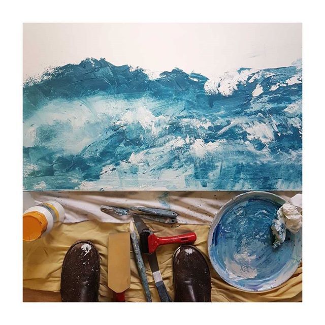 Once I start I can't stop.... #painting #art #wip #cornishart #cornishartist #waves #surfart #lovemyjob bit.ly/2FYmopY