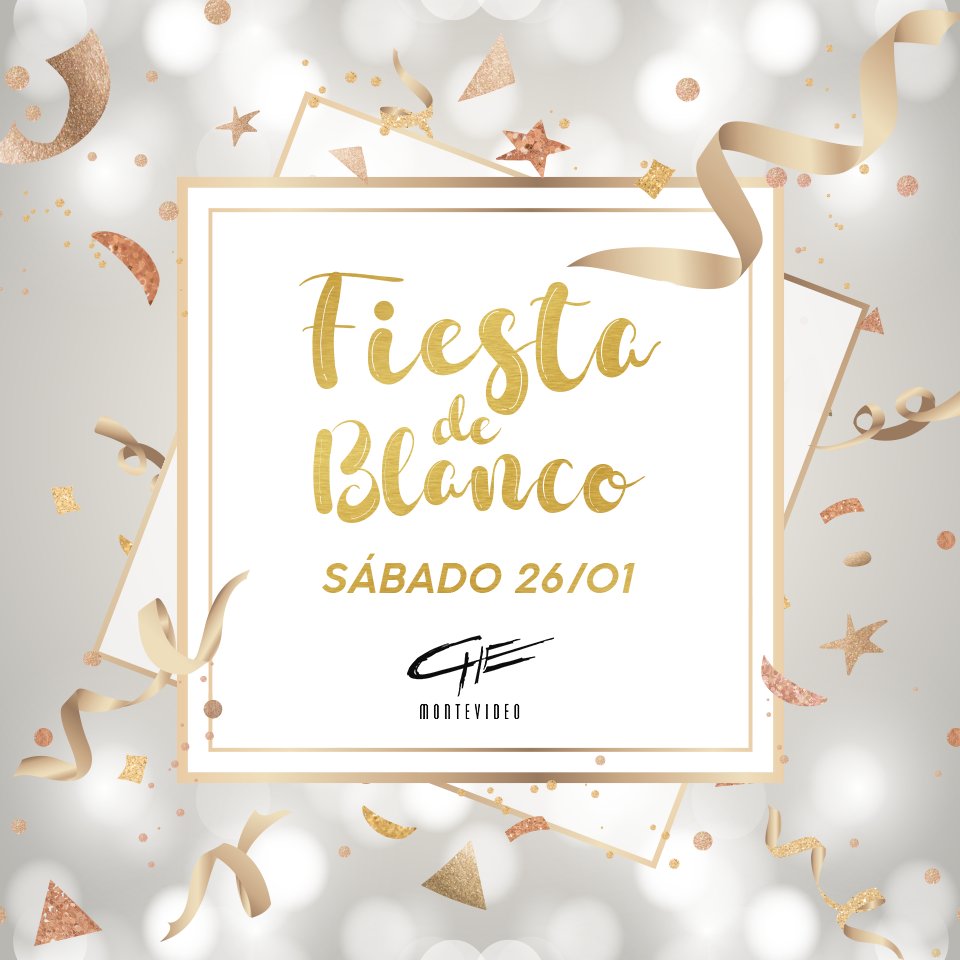 CheMontevideoUY's tweet photo. Hay Fiesta 🍾
Te esperamos este sábado 26/01.
Open doors: 22 hrs https://t.co/iKIXlMvkTZ
