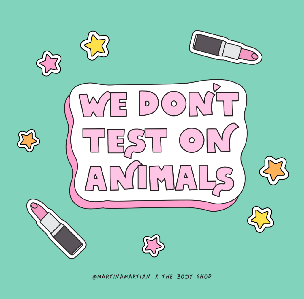 TheBodyShop's tweet photo. One day #AnimalTesting in cosmetics will be banned worldwide, but like all international agreements it’s going to take time. We’re working to make this a reality — until then, be sure you've switched to #CrueltyFree products. https://t.co/GFGhHzwmt4