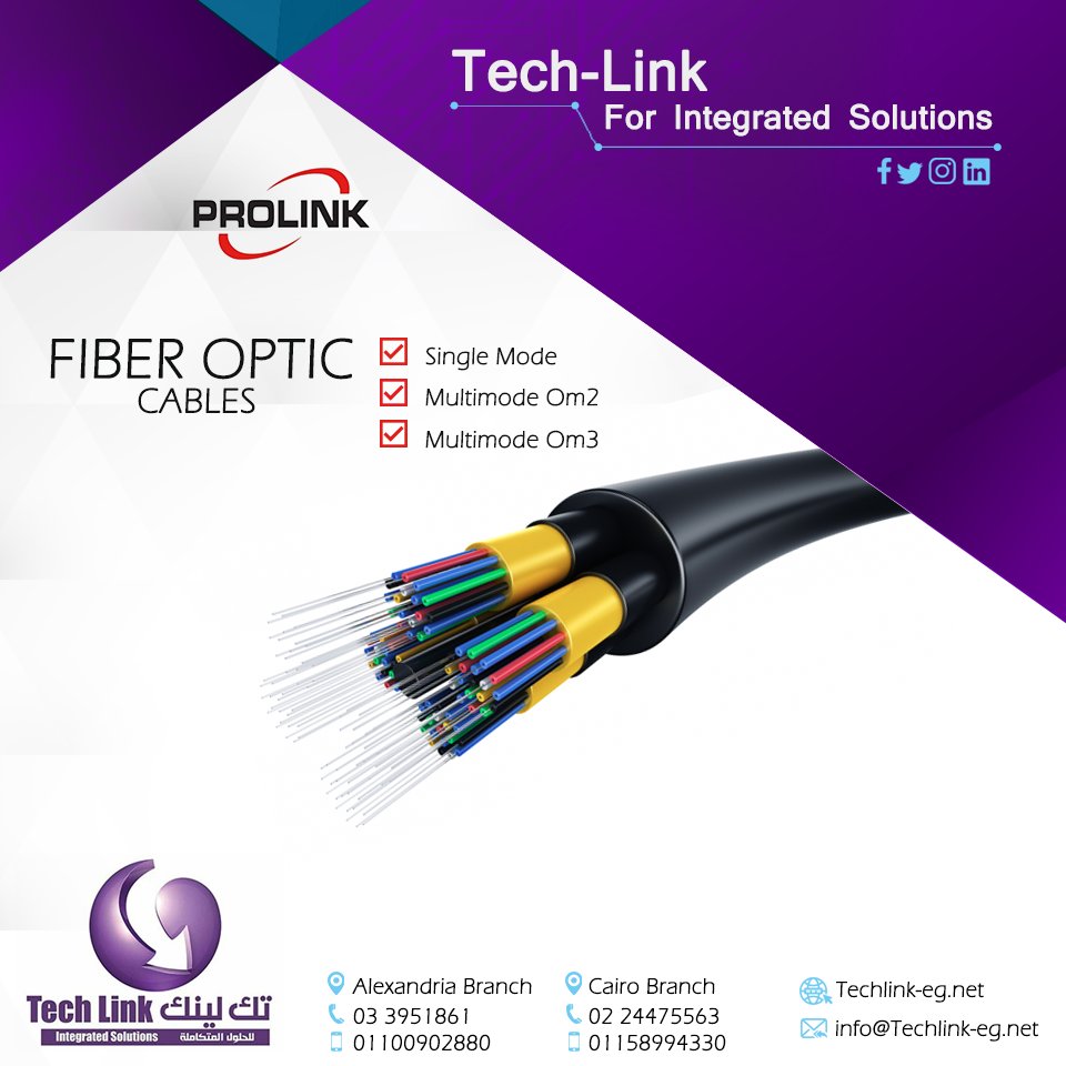 TechLink1997's tweet image. Prolink provides you fiber optic cables.
(Single mode, Multimode Om2, Om3) with the complete line of accessories.

#Techlink #Network #Prolink #Cisco_Egypt #Switch #Helpdesk #IT #tech #cabling