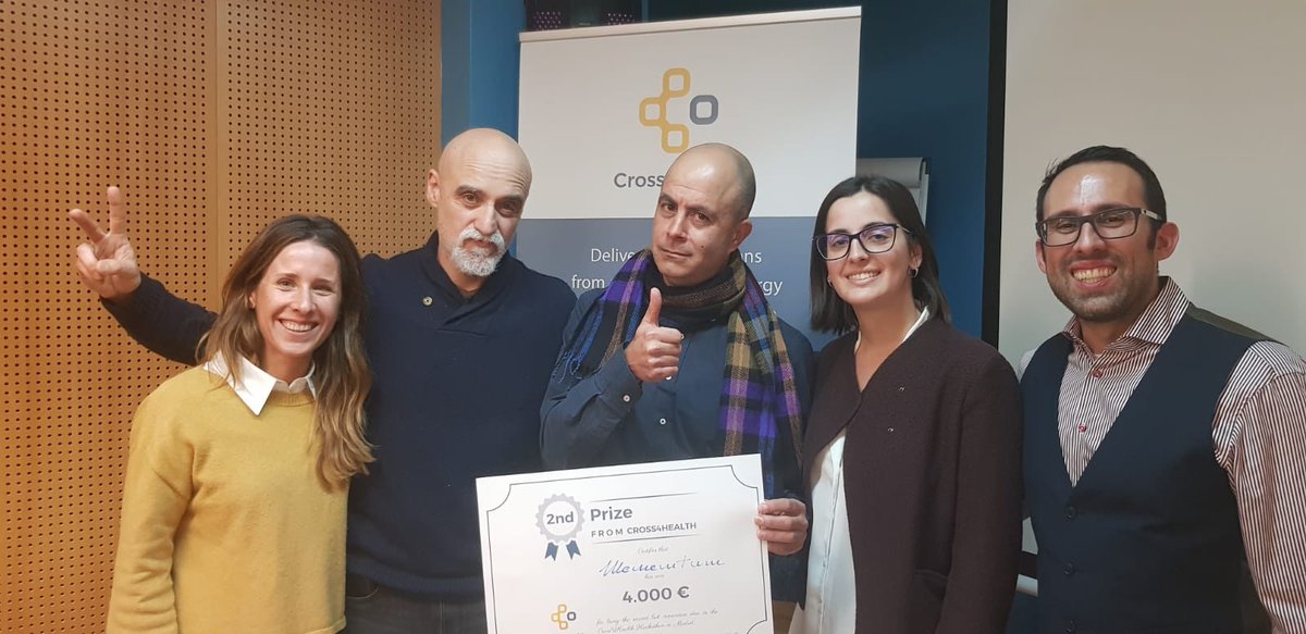 Cross4Health's tweet photo. Second Best Idea in the Cross4Health Hackathon in Madrid!congratulations!!!! https://t.co/MJc2kdGwd3