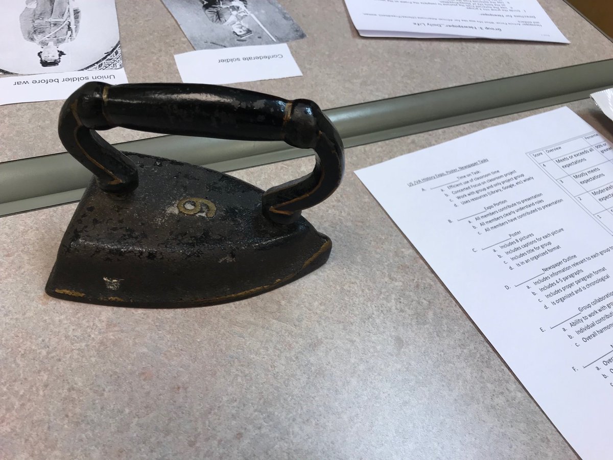PowhatanHS's tweet photo. Mrs. Cavedo, Mr. McCullough, and Ms. Pace facilitate a multi day USVA Civil War Expo. Students use digital resources, and authentic artifacts while creating videos, newspapers, presentations, and other student led activities divided into themes that interest the students. #DL421 https://t.co/JX34punUl3