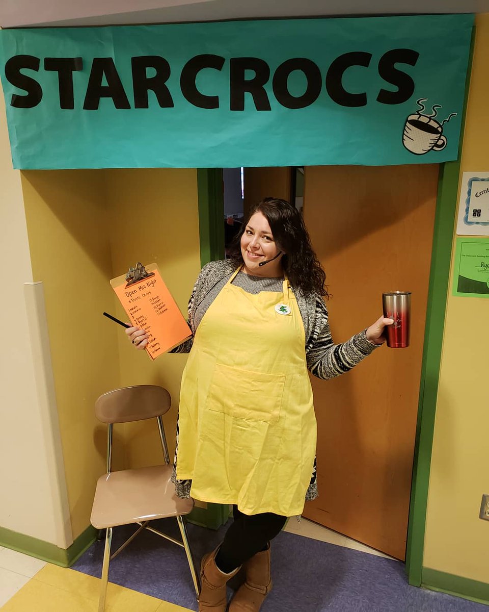 sehasces's tweet photo. Welcome to Starcrocs! Serving up poems and hot chocolate today! @SycamoreCreekES https://t.co/Vr3pnKXl4p