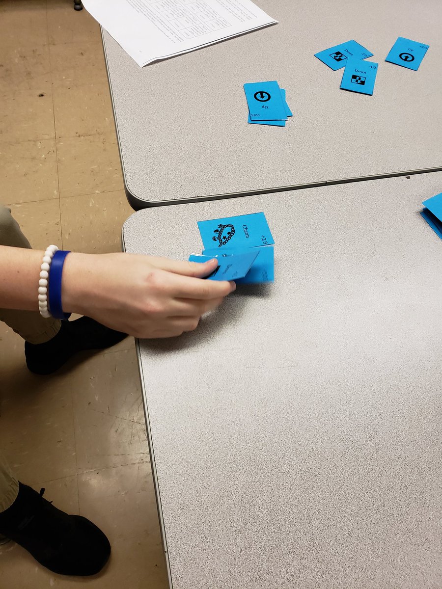 BarronScience's tweet image. Quarks and leptons are way more interesting when playing the Standard Model card game! The competition is getting fierce! @Woodridge68 @JeffersonJH68 #innovate68