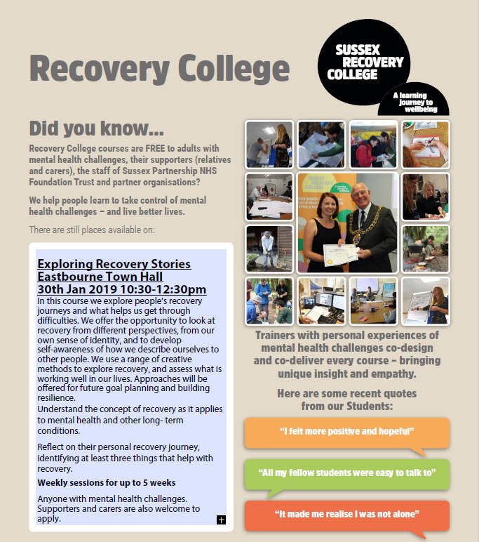 Sussex Recovery College tweet media