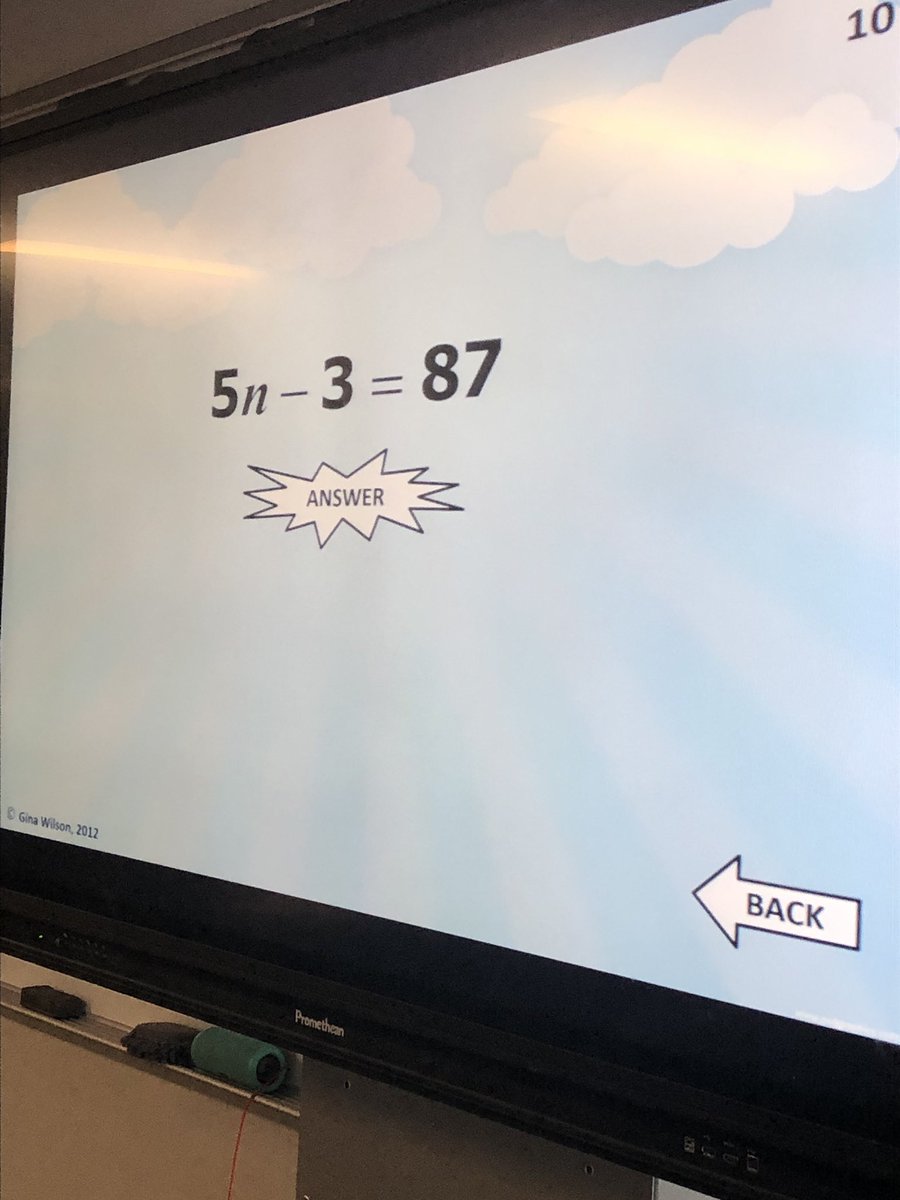 mrs_sorrell's tweet photo. 2-step equations flyswater bingo on the promethean board. #math7 #promethean #AllThingsAlgebra #mathisfun https://t.co/yhECX4UziL
