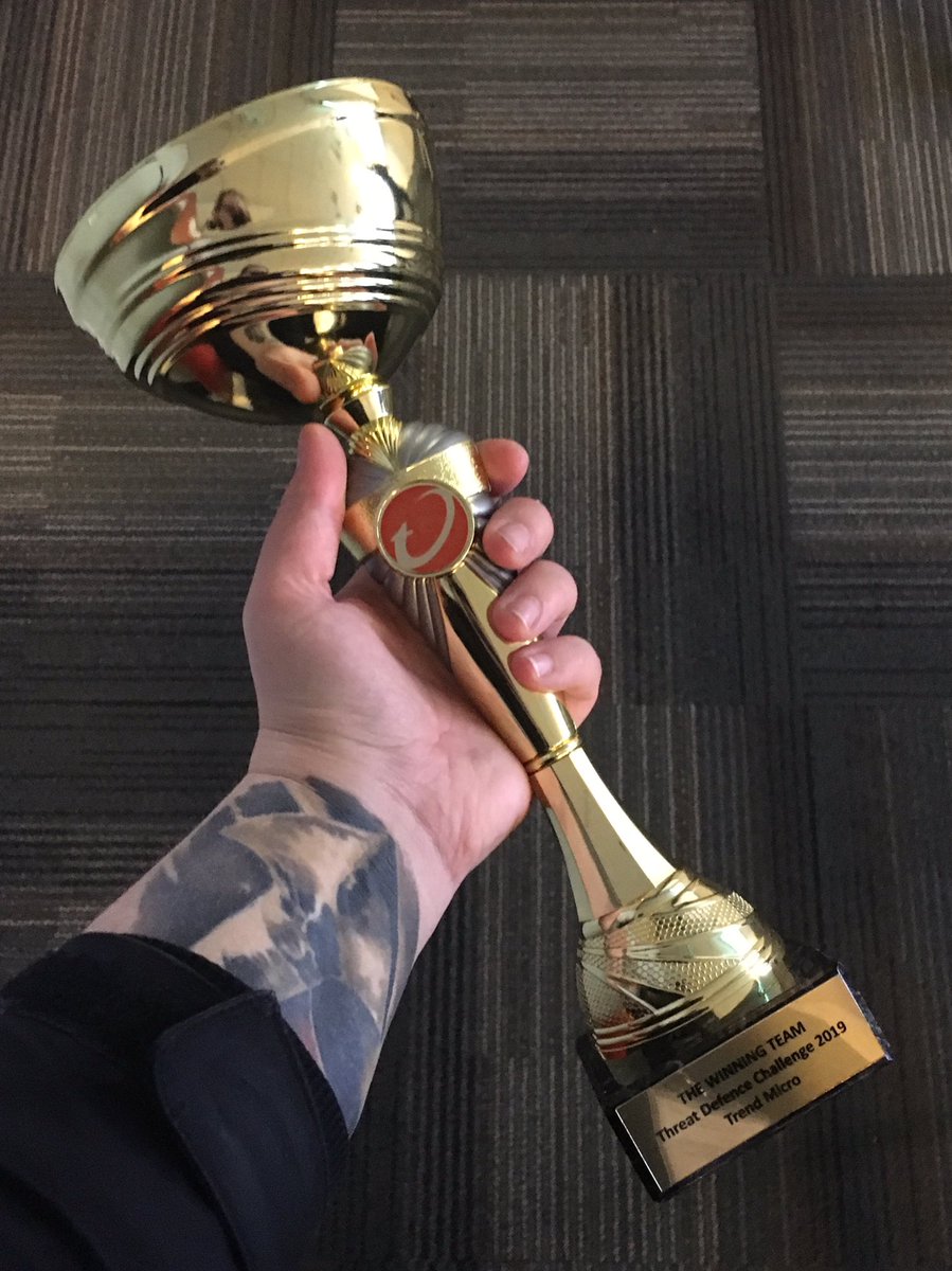 S0x12c's tweet image. We won @TrendMicro Threat Defence Challenge 2019 - it was fun! 😀