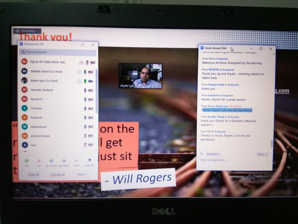 IAFIndiaOrg's tweet image. It was pure brilliance by @shyamviyer who brought out #brilliance from #webinar participants. #FacInd #Facilitation