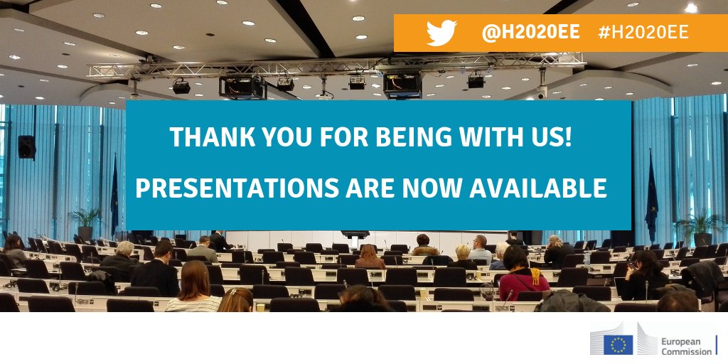 Did you miss any interesting sessions of the #H2020EE Info Day? Don't panic! You can now access all the presentations on the website 👉bit.ly/2CGKken More discussion about #energyefficiency at #EUSEW19 <a href="/euenergyweek/">European Sustainable Energy Week</a>