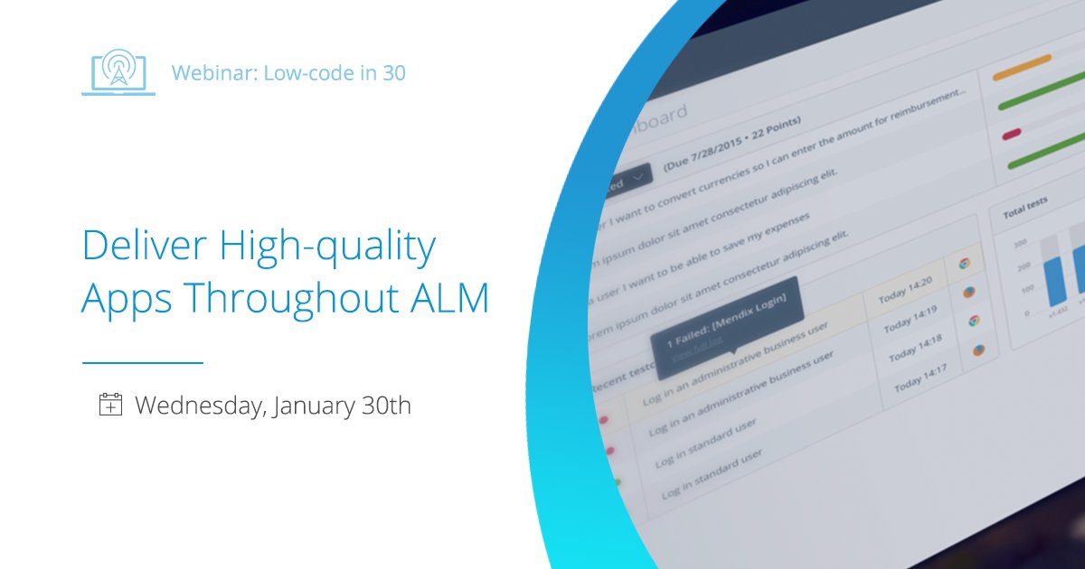 Mendix's tweet image. Are you under pressure to deliver new apps faster than ever? Learn how to deliver with quality in this 30-min demo webinar. Register: bit.ly/2Hqx6bf #lowcode #development