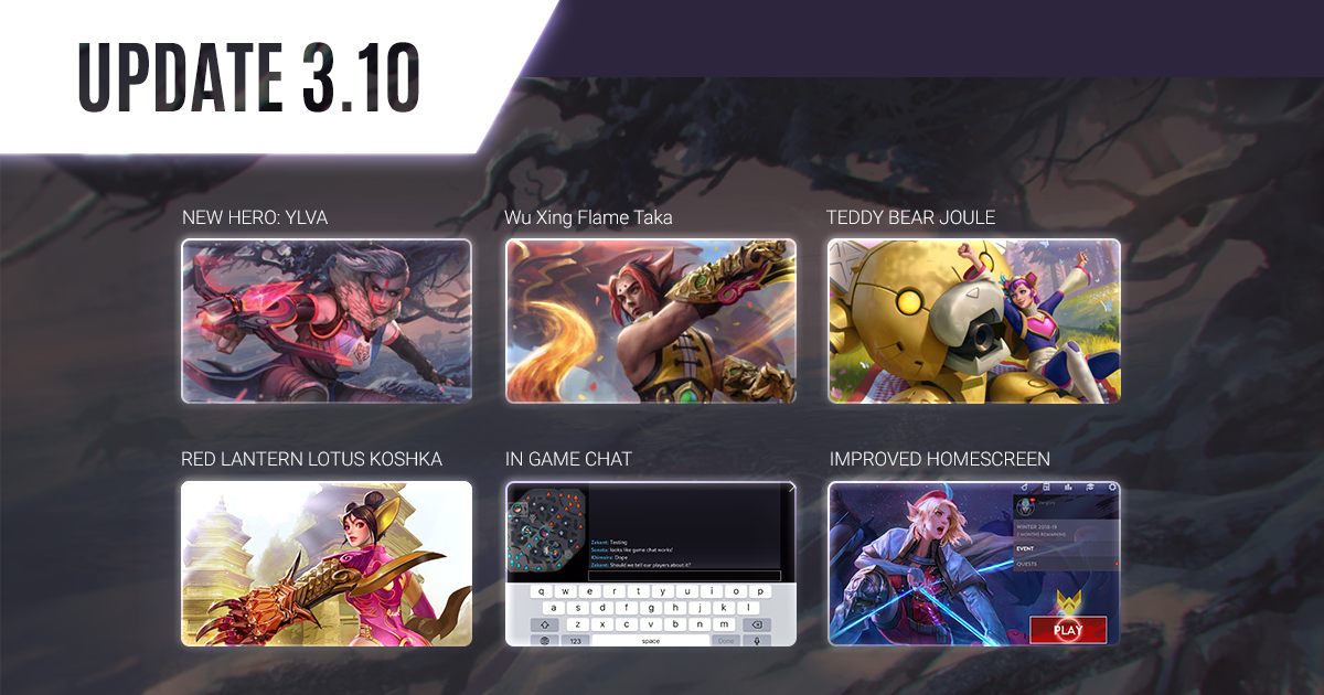 vainglorysgmy's tweet photo. UPDATE 3.10: YLVA THE NORTHERN WOLF 🐺

New skins for Taka, Joule &amp; Koshka, Lunar New Year pings, in-game chat + a swanky new home screen UI. Check out the links below for full details!

Update Notes ➖ https://t.co/1WLP9EK0RW
Balance Changes ➖ https://t.co/azdAvATXr5 https://t.co/hmPtJBJD1u