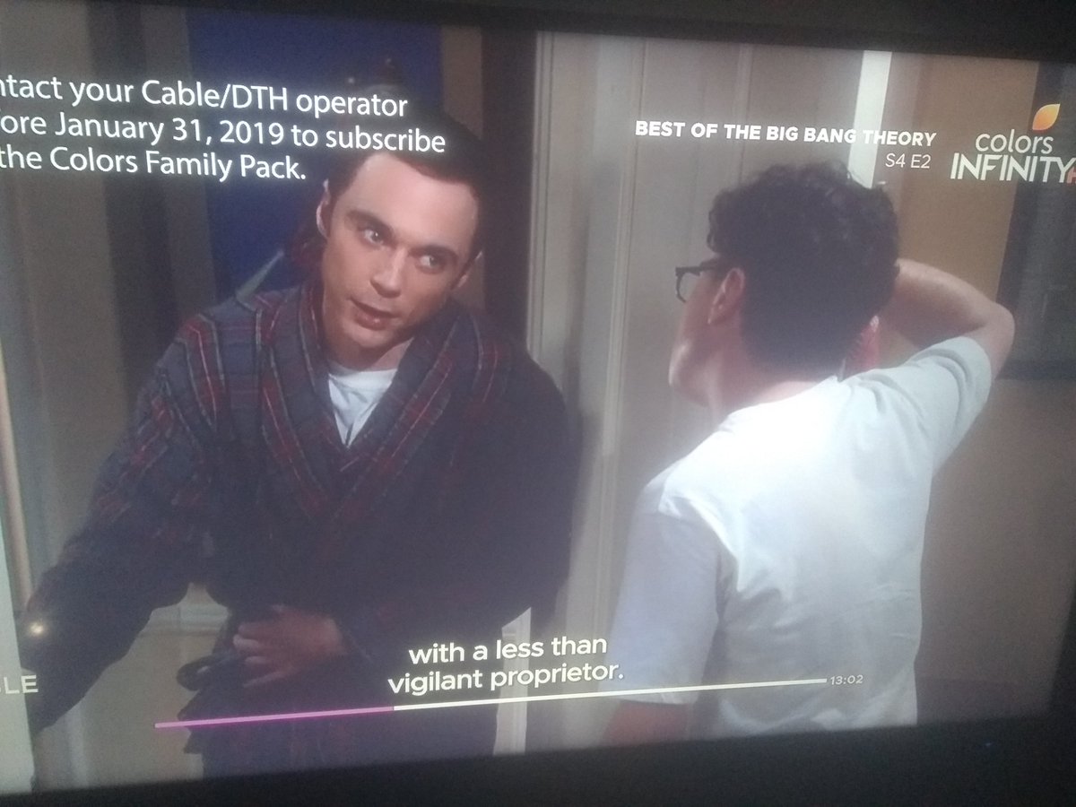 bhaskarsri89's tweet photo. @ColorsTV what's up with the progress bar on you colors infinity Hd channel???
@ColorsTV @bigbangtheory https://t.co/3V5N6eG8fS