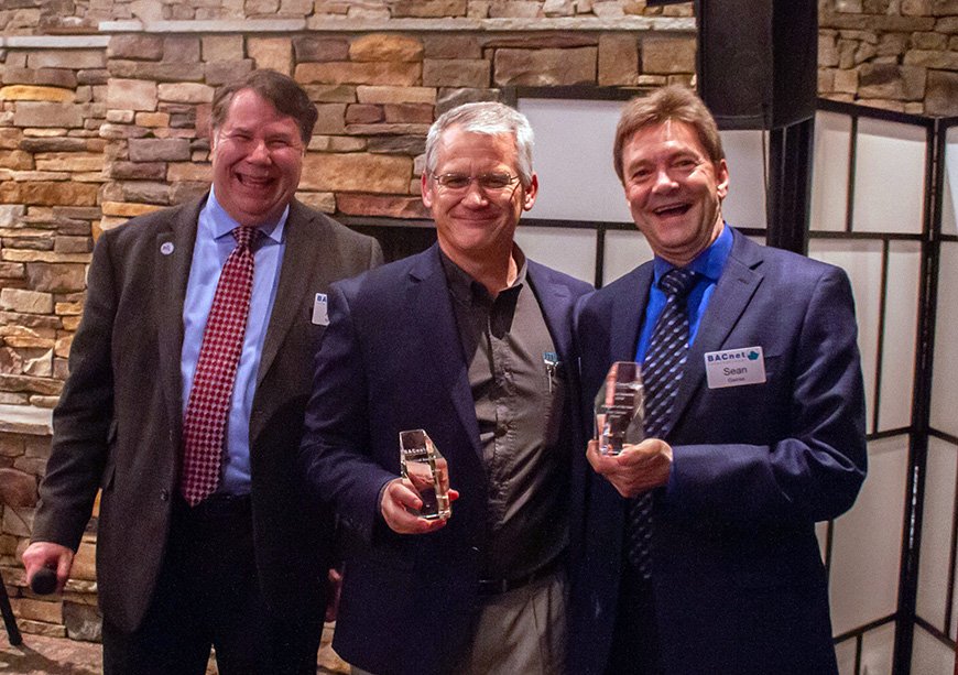 BACnetIntl's tweet photo. Congratulations to @ericwdunn2013 and Sean Gaines of @intesis on winning our Volunteer of the Year award for giving of their time and contributing to moving the association forward. https://t.co/ZcaRrG6WuZ https://t.co/b5egrxTwN1