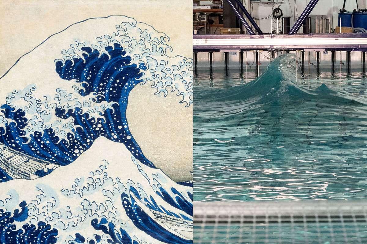 newscientist's tweet photo. Megawave recreated in the lab looks just like Hokusai's Great Wave https://t.co/6Xqo4RBA5D https://t.co/00oUUUP4Vn