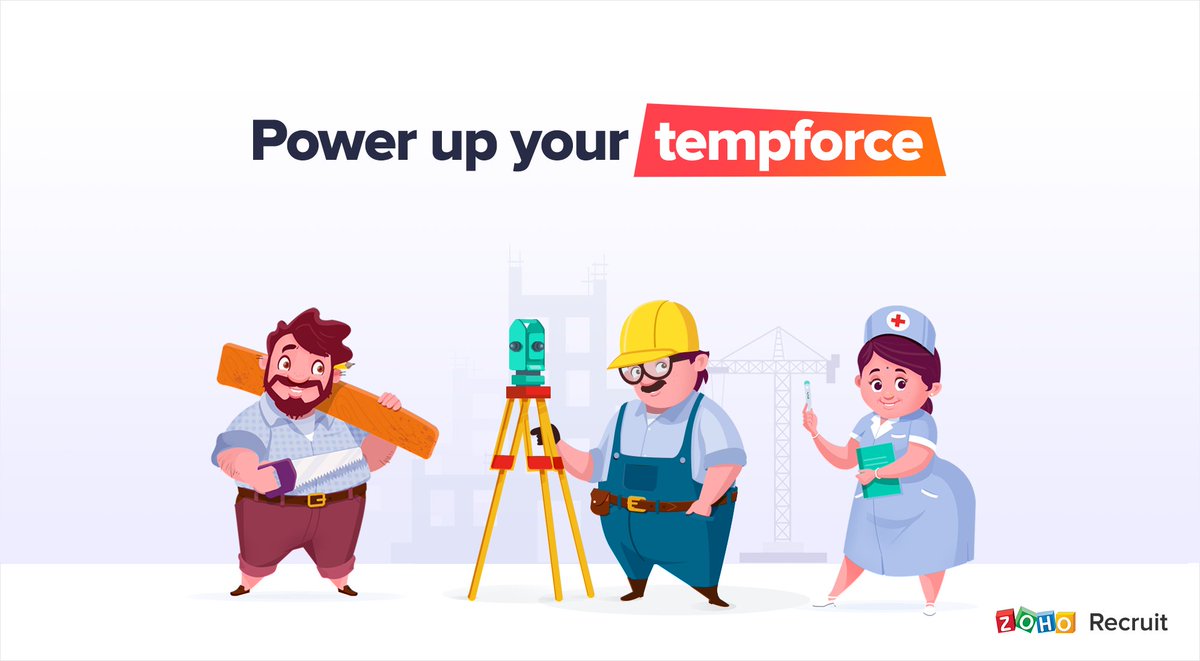 Zoho's tweet photo. 61% of recruiters predict that the majority of jobs done today will not exist in ten years. Embrace the change. Temporary workforce is here to stay: https://t.co/qNWStajgKG
#ZohoWorkerly #tempstaffing #MayTheTempforceBeWithYou https://t.co/uGu5fcBxBc