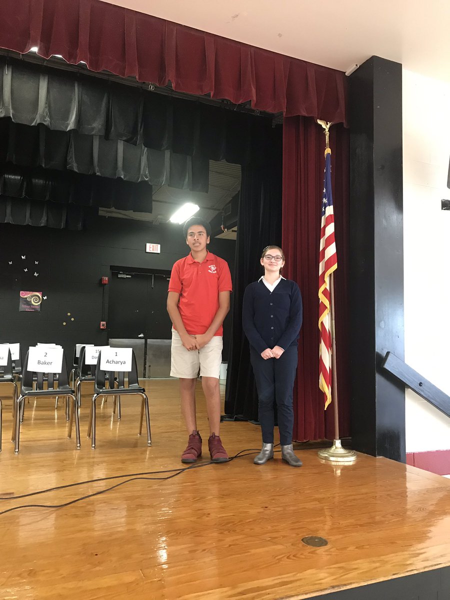 SilverSandsMS's tweet photo. Congrats to our spelling bee winner, Estrella Treco and our runner up, Thomas George! #fripperyforthewin @AmandaNWiles https://t.co/EKXIoVQFVD