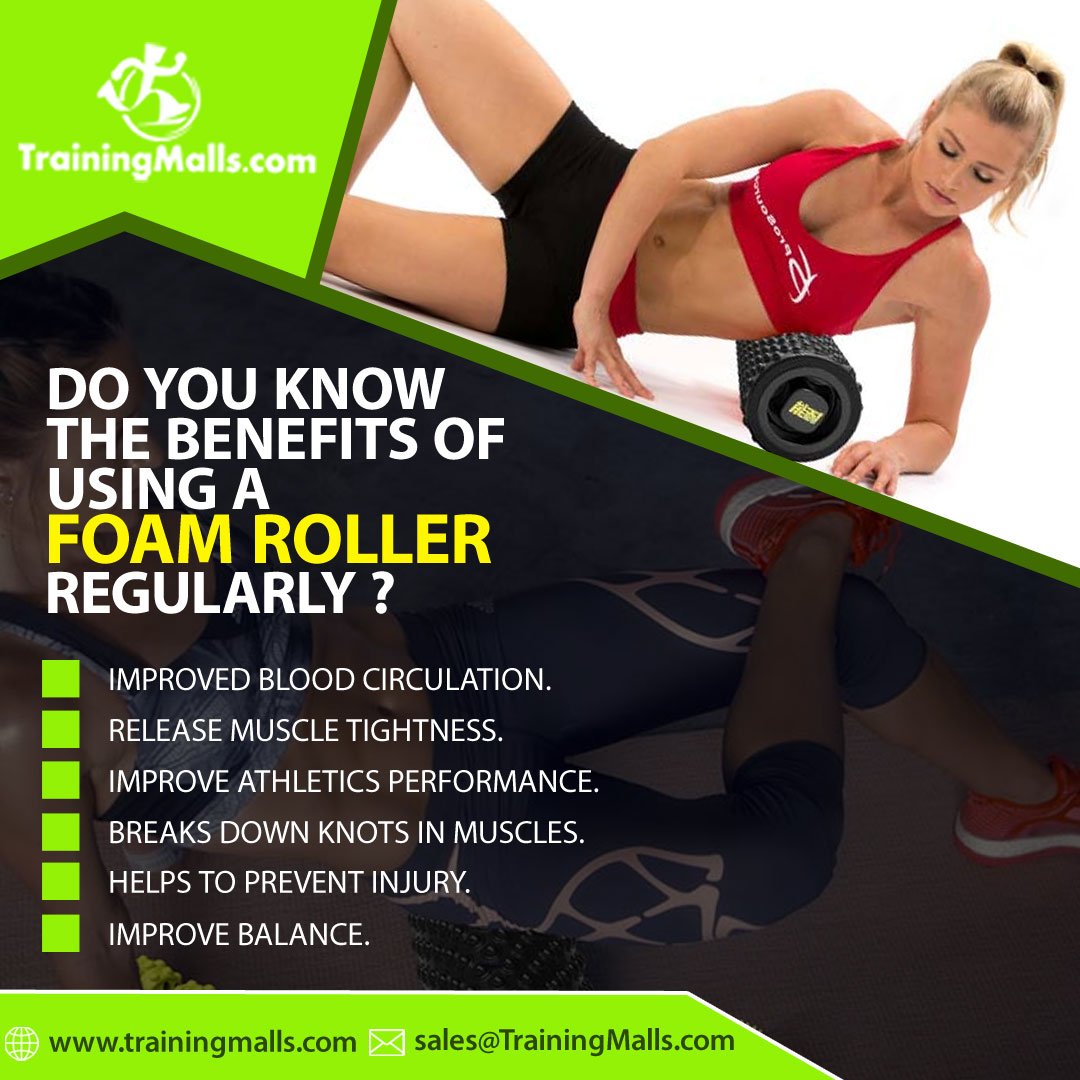 trainingmalls's tweet photo. Do you know the benefits of using a foam roller regularly? 🤸

1. Improve blood circulation.
2. Release muscle tightness.
3. Improve athletic performance
4. Breaks down knots in muscles. 
5. Helps to prevent injury.
6. Improve balance.

Buy online at 👇
https://t.co/QC2bOpfeBV https://t.co/t7k3PYmao7