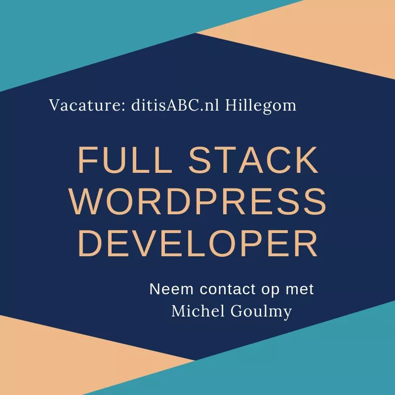 RT <a href="/mgoulmy/">ditis.Michel</a>: RT <a href="/Sparkz_Network/">Sparkz Networking</a>: #Vacature Full Stack WordPress Developer 
Het bedrijf <a href="/ditisABC/">ditisABC</a> van Michel Goulmy uit #Hillegom zoekt met spoed een nieuwe collega. 

Interesse? Kijk op de site voor meer informatie ditisABC.nl