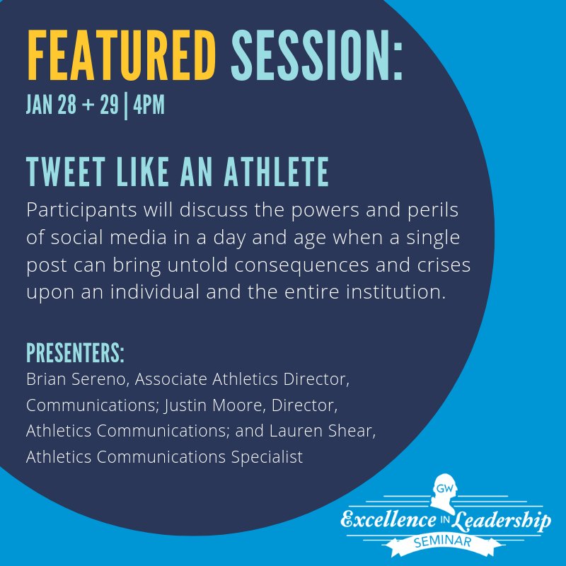 Did you catch the <a href="/gwhatchet/">The GW Hatchet</a> story on our ELS social media session "Tweet Like an Athlete," presented by @GW_Sports ? Sign up to attend at go.gwu.edu/els! 
gwhatchet.com/2019/01/22/stu…