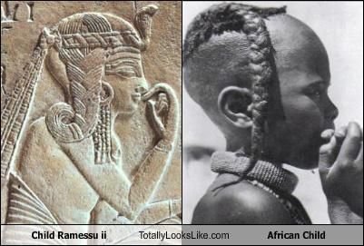 Childhood - Ancient Egypt and the Himba in Epupa, Namibia. (Left and center photos).Adult hairstyles. https://www.pinterest.com/pin/258957047310505359/ https://in.pinterest.com/pin/840976930393494104/