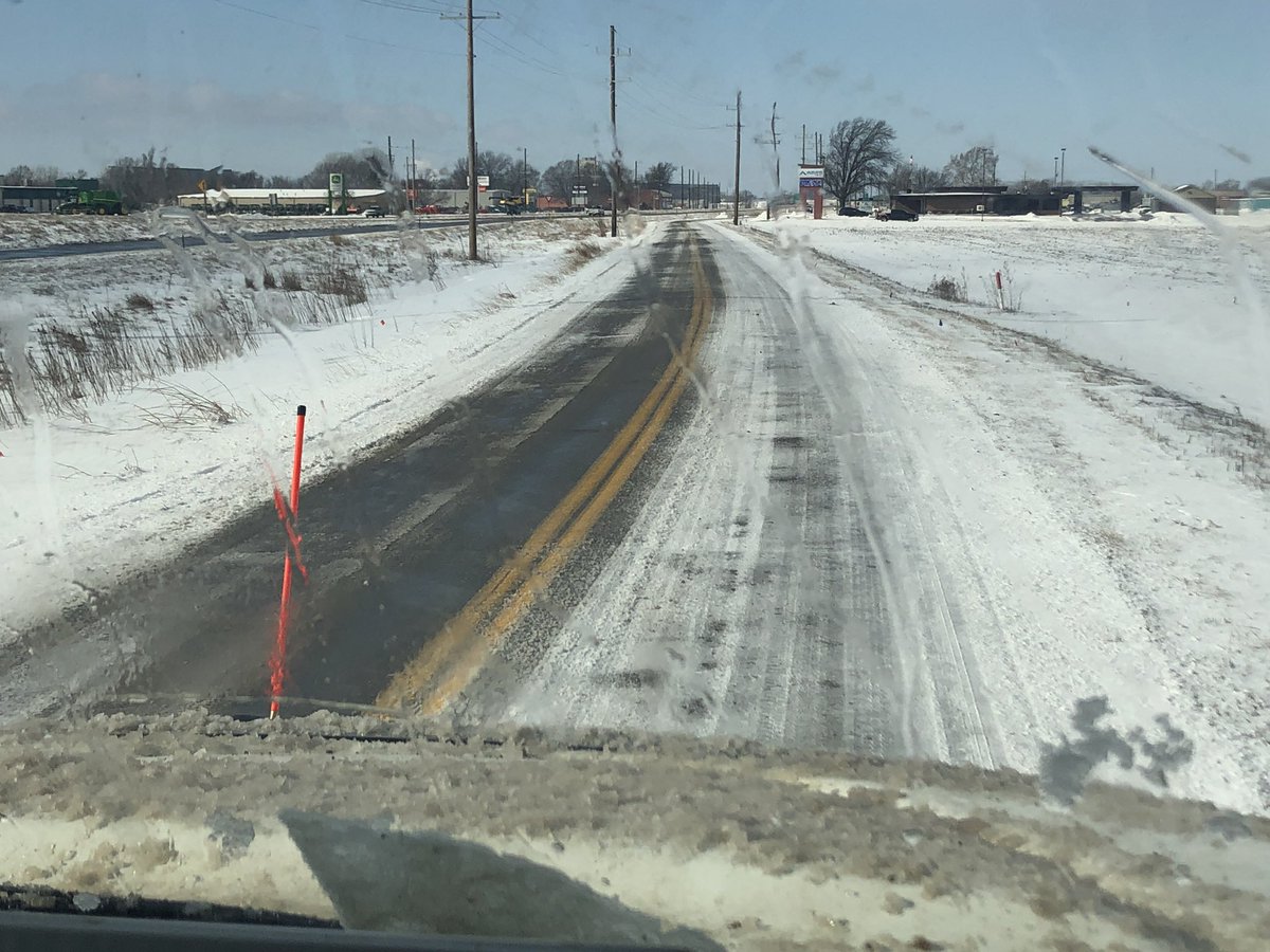 cityoftopeka's tweet photo. The salt creates a “slush” which makes the roads easier to plow. Check out the difference between the plowed side and non-plowed side of the street #TopekaTweetalong https://t.co/Zb8w6hu7wH
