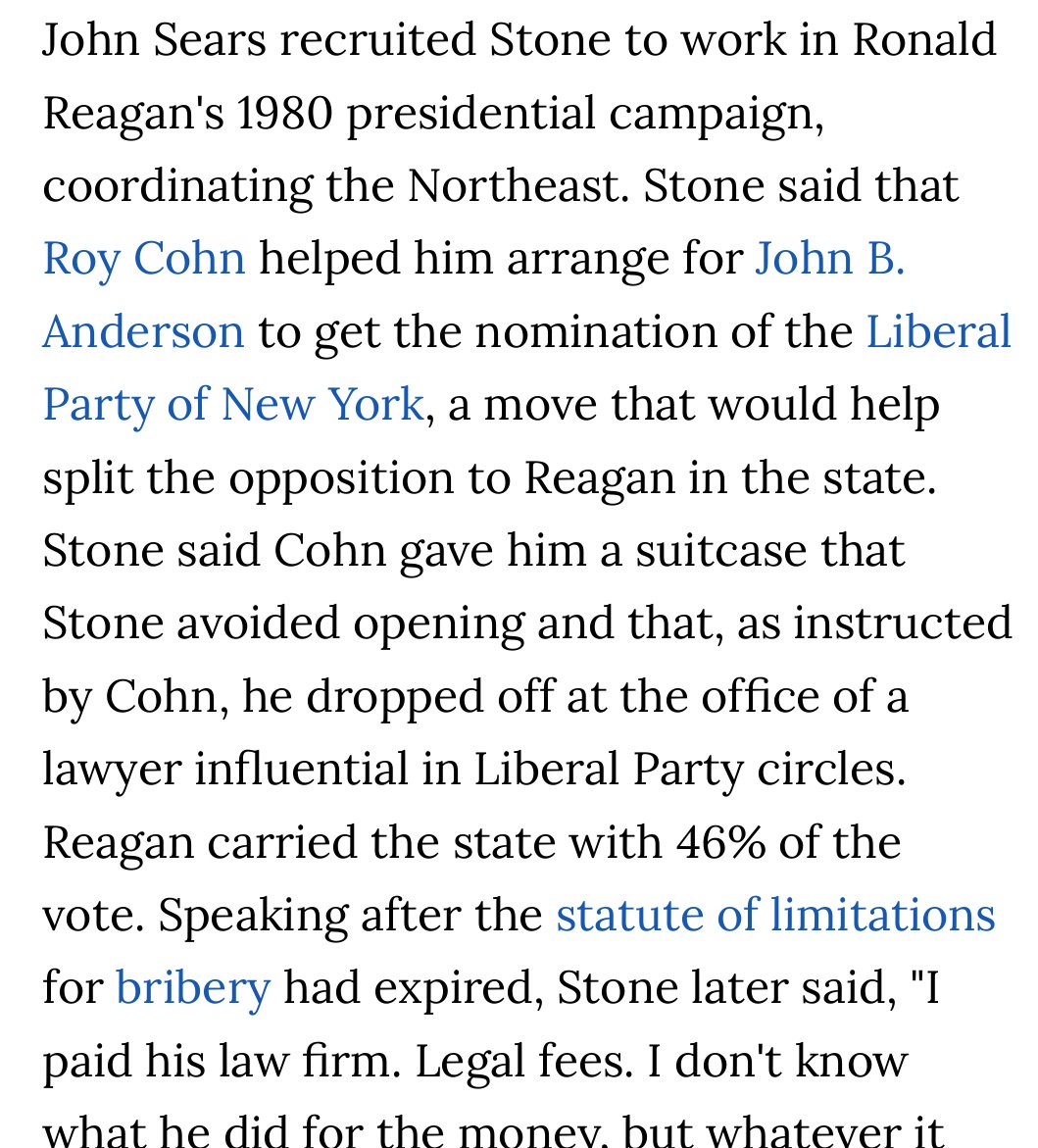 John Sears, Roy Cohn, John B. Anderson, and Roger Stone's delivery of a suitcase...
#ReaganCampaign