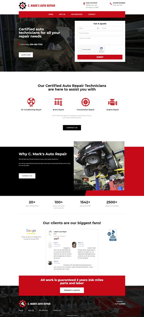 webbasedme's tweet photo. Another great project under our belt at https://t.co/G6COnf2MDv! Check out C. Mark's auto repair and their new website at https://t.co/uVzkZvg9Ez! What a great site. :) https://t.co/RfAW6NUTCu
