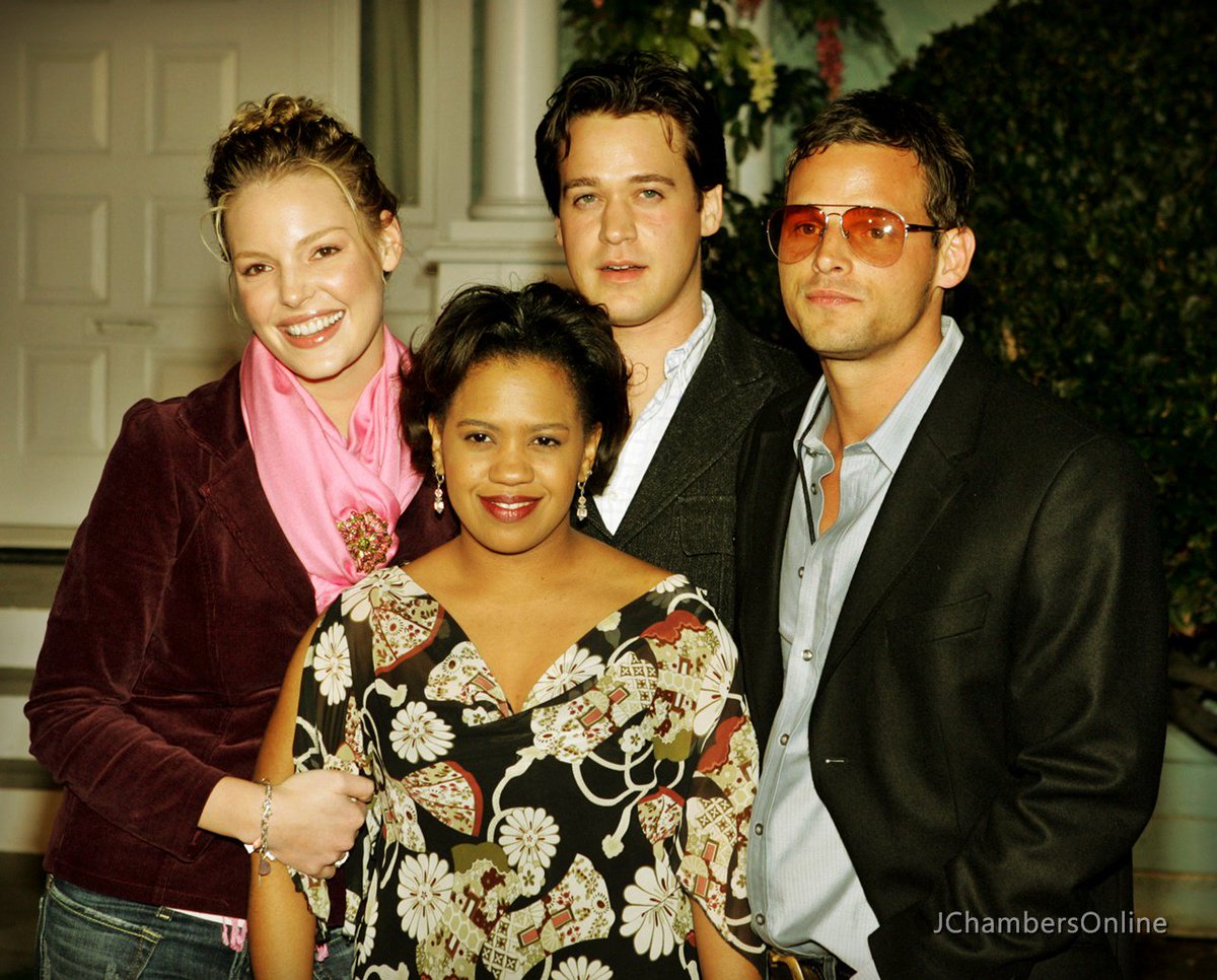 Throwback to Jan. 23, 2005 - Justin Chambers, Chandra Wilson, T.R. Knight \u0026  Katherine Heigl at the ABC Winter Press Tour Party promoting a show called  #GreysAnatomy that would later premiere in, image size:1200x966