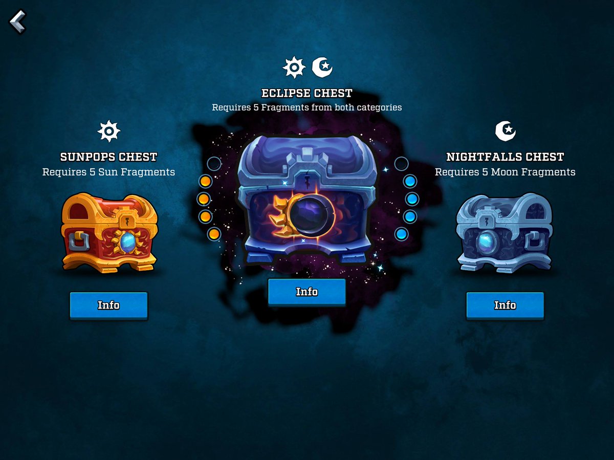 LLoTGame's tweet image. Eclipse chests require Sun and Moon fragments! ☀️🌙Fragments can be found and picked up during a match!

Have you been able to claim an Eclipse chest so far? See you on the battlefield! #LLotGame #MobileGame #PvPGame #FreetoPlay