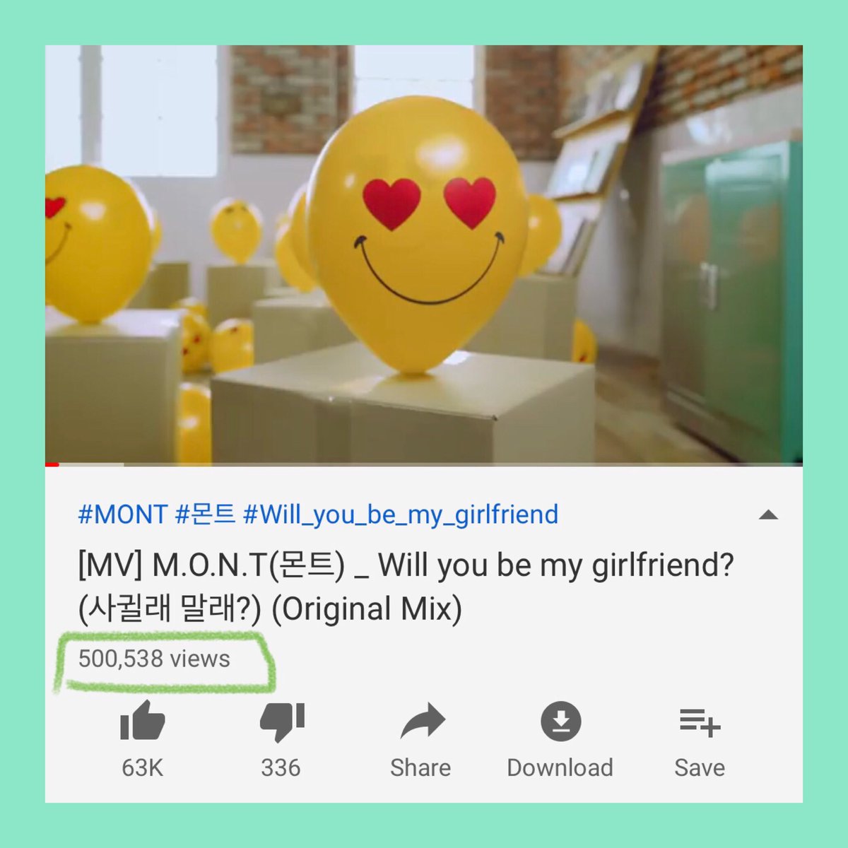 mont_mint_us's tweet photo. Omg MINTS are amazing! 500k views in less than 3 weeks from debut! ✨
#MONT #MINT #SupportMONT #WillYouBeMyGirlfriend #GoingUp https://t.co/3fTNb0Bfcw