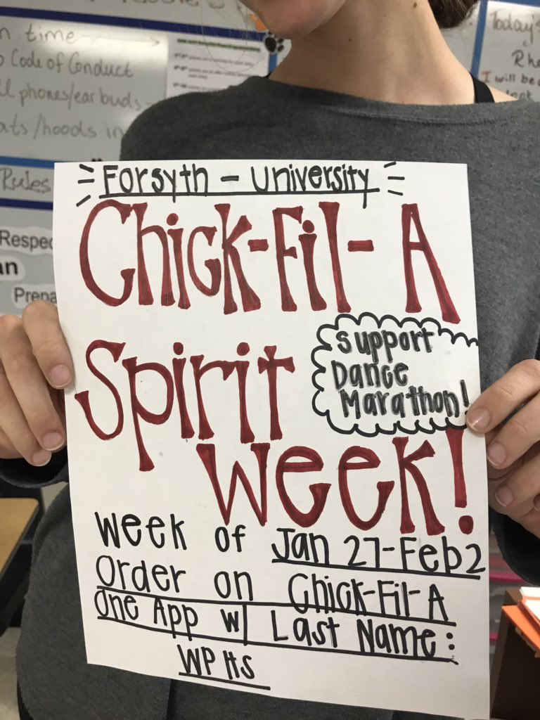 Wildcats! We have our Dance Marathon coming up and we need you to support us! Next week is our Chick-fil-a spirit week, make sure you come out!!