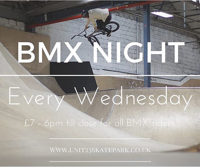 Escape the weather and come inside for BMX night, only £7 from 6pm-10pm. Park still open to everyone as normal. #bmxnight