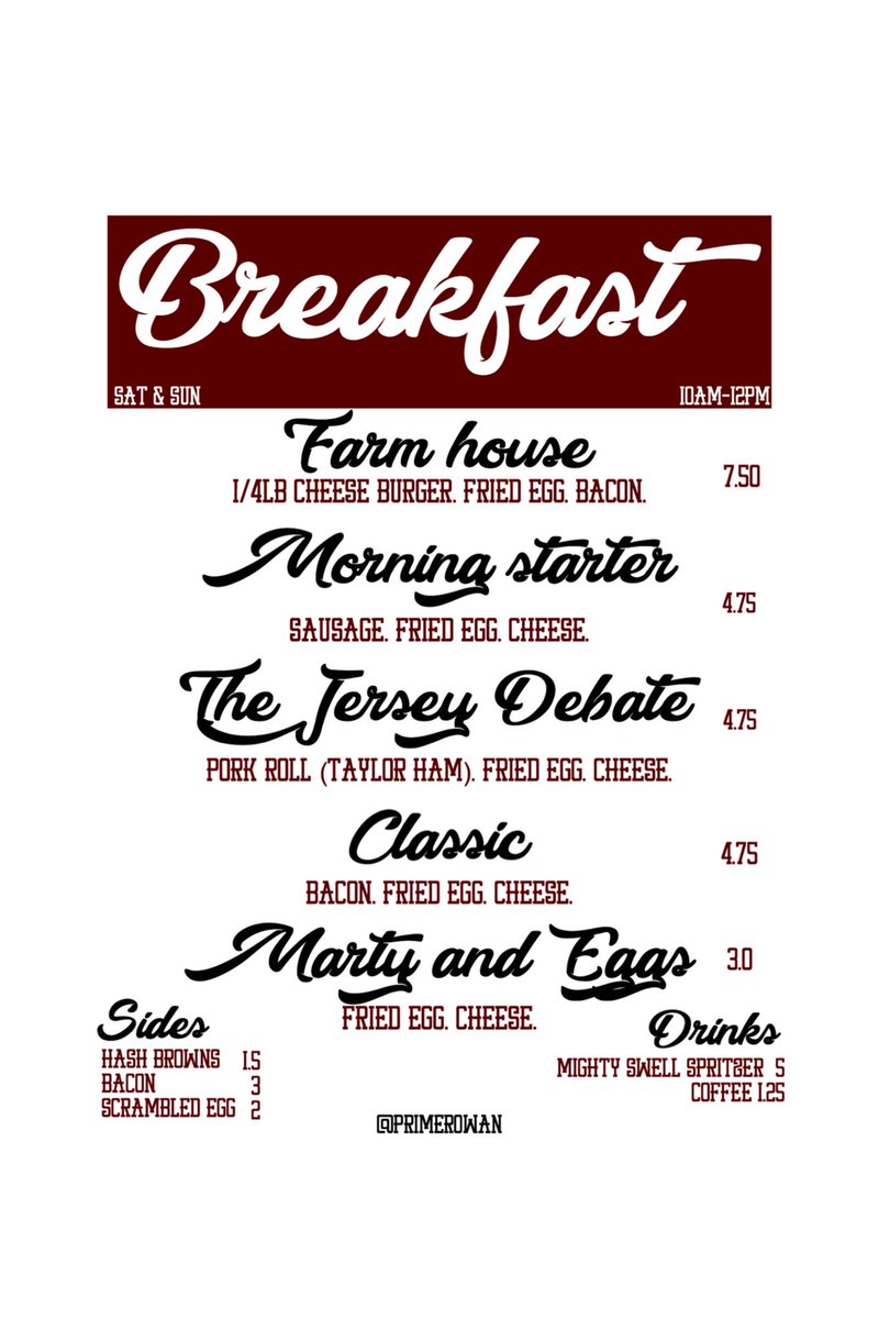 PrimeRowan's tweet image. Sometimes the hangover is too real and you gotta go in on some sausage egg and cheese. We gotchyu. Breakfast every weekend.