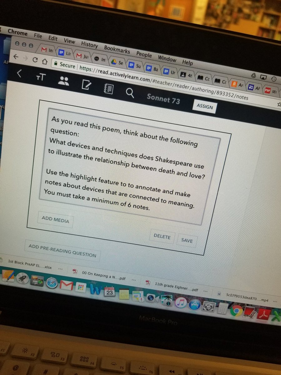 amandaglumpkin's tweet image. Preparing poetry analysis practice for APLit students with #ActivelyLearn. Did you know you can customize lessons to fit your objectives? AL is a great tool for reading instruction in any content area. I can help! #ALambassador  @lincolnhs @Kdknight24 #GoodAsGold